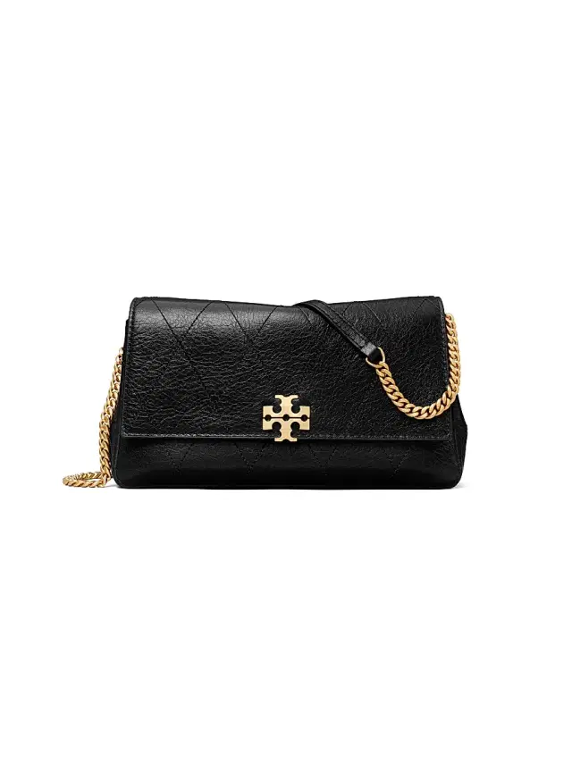 Women's Charlie Leather Chain Wallet - Black