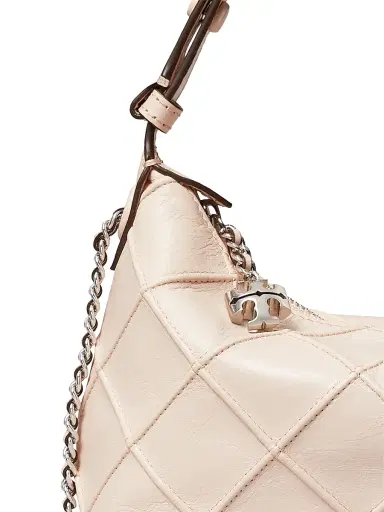 Tory Burch Women's Fleming Leather Pouchette Shoulder Bag - Soft Pink | Thumbnail 4 Tory Burch Women's Fleming Leather Pouchette Shoulder Bag - Soft Pink | Thumbnail 4