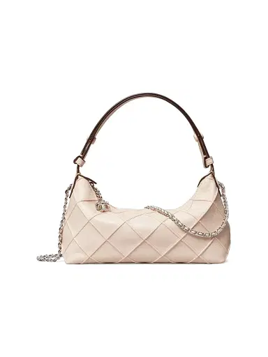 Tory Burch Women's Fleming Leather Pouchette Shoulder Bag - Soft Pink | Thumbnail 1 Tory Burch Women's Fleming Leather Pouchette Shoulder Bag - Soft Pink | Thumbnail 1