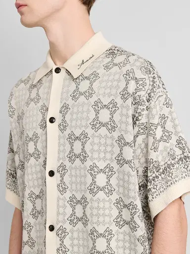 AMIRI Men's Printed Cotton-Blend Mesh Shirt - Alabaster - Size XS | Thumbnail 5