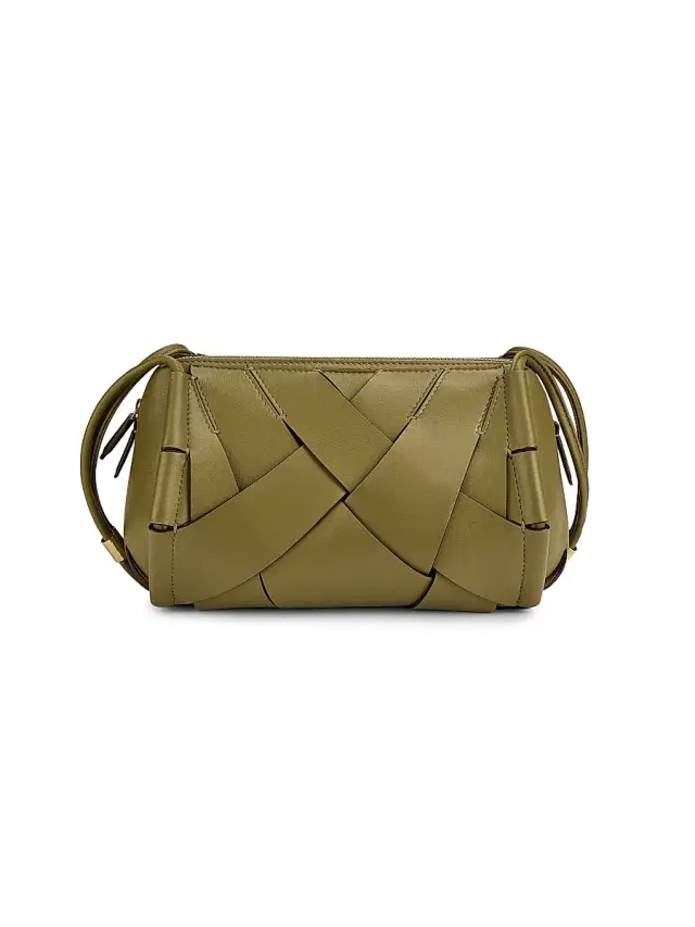 Ulla Johnson Women's Charlotte Basket-Weave Leather Camera Bag - Olive