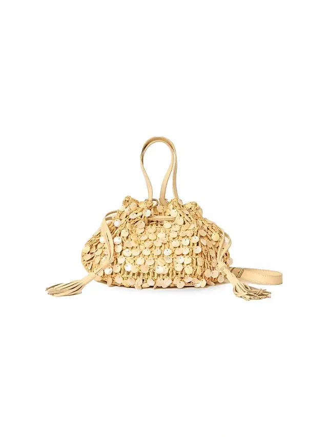 BTB Los Angeles Women's Santiago Embellished Raffia Crossbody Bag - Natural