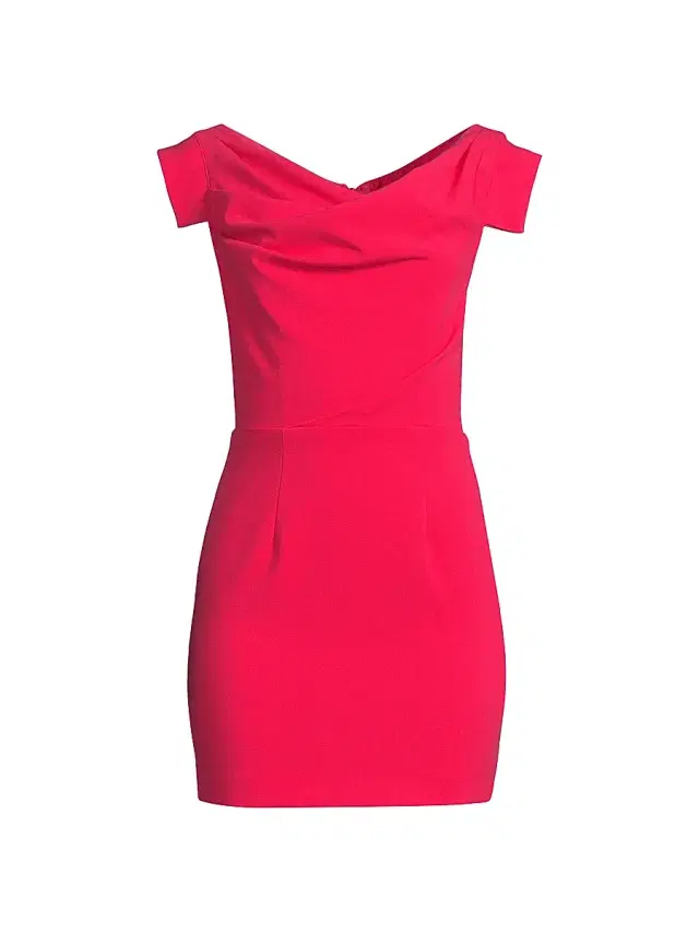 Women's Jacqueline Stretch Crepe Off-The-Shoulder Minidress - Fuchsia