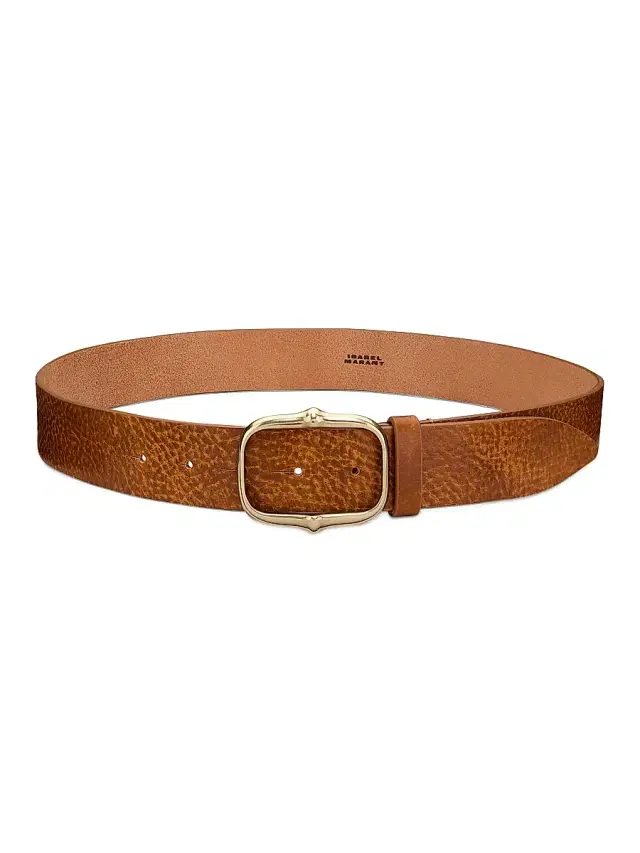 Women's Holis Pebbled Leather Belt - Amber