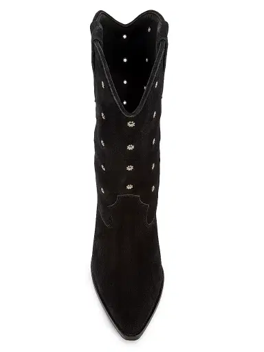 Isabel Marant Women's Duerto 40MM Grommet Suede Cowboy Boots - Black | Thumbnail 4 Isabel Marant Women's Duerto 40MM Grommet Suede Cowboy Boots - Black | Thumbnail 4