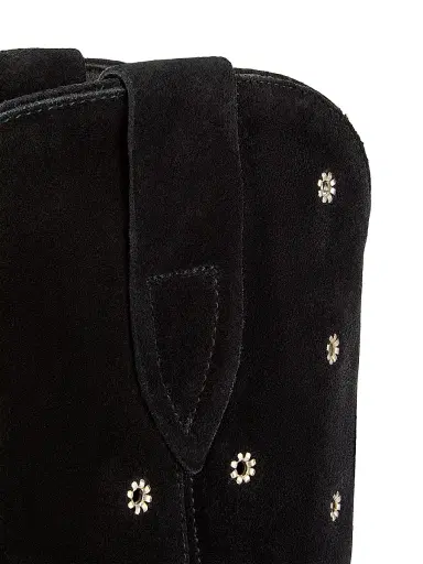 Isabel Marant Women's Duerto 40MM Grommet Suede Cowboy Boots - Black | Thumbnail 5 Isabel Marant Women's Duerto 40MM Grommet Suede Cowboy Boots - Black | Thumbnail 5
