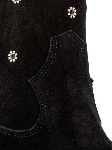 Isabel Marant Women's Duerto 40MM Grommet Suede Cowboy Boots - Black | Thumbnail 6 Isabel Marant Women's Duerto 40MM Grommet Suede Cowboy Boots - Black | Thumbnail 6