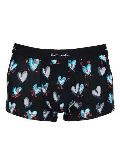 Paul Smith Men's Pop Heart Stretch Cotton Trunk Brief - Black - Size XL | Thumbnail 1