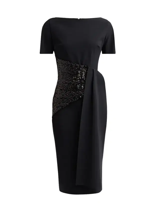 Chiara Boni La Petite Robe Women's Sedva Sequin-Embellished Sheath Midi Dress - Black