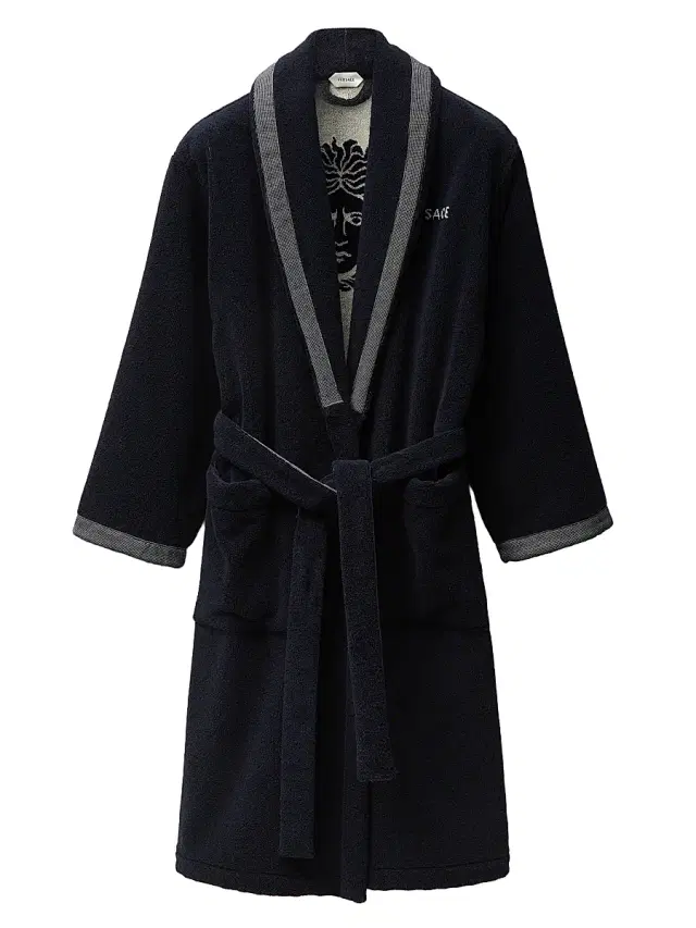 Men's Jacquard Medusa Terry Robe - Blue White