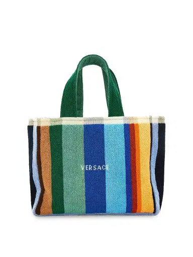 Versace Men's Striped Jacquard Medusa Tote Bag | Thumbnail 2 Versace Men's Striped Jacquard Medusa Tote Bag | Thumbnail 2