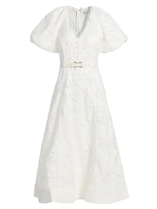 Rebecca Vallance Women's Ginger Embroidered Puff-Sleeve Midi-Dress -