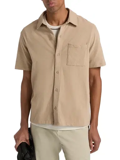 Vince Men's Cotton Button-Front Shirt - Pecan - Size XXL | Thumbnail 3