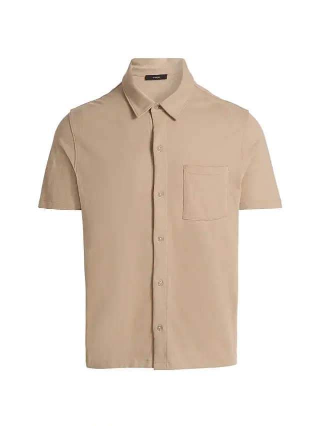 Vince Men's Cotton Button-Front Shirt - Pecan