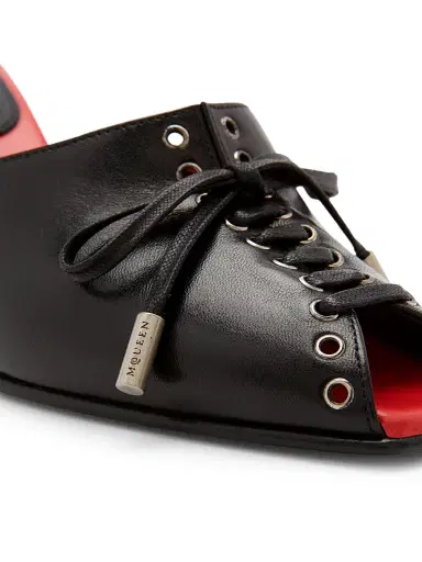 Alexander McQueen Women's Lexie 70MM Leather Mules - Black And Red - Size 9.5 | Thumbnail 6 Alexander McQueen Women's Lexie 70MM Leather Mules - Black And Red - Size 9.5 | Thumbnail 6