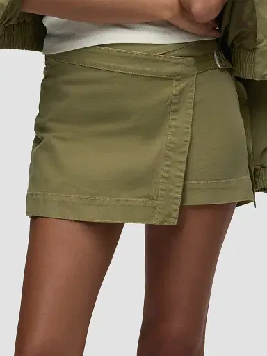 Hudson Jeans Women's Sporty D-Ring Belt Stretch Cotton Skort - Dried Herb | Thumbnail 4 Hudson Jeans Women's Sporty D-Ring Belt Stretch Cotton Skort - Dried Herb | Thumbnail 4