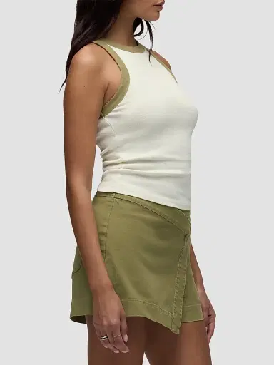 Hudson Jeans Women's Rib-Knit Racer Tank Top - Cannoli Herb | Thumbnail 5 Hudson Jeans Women's Rib-Knit Racer Tank Top - Cannoli Herb | Thumbnail 5