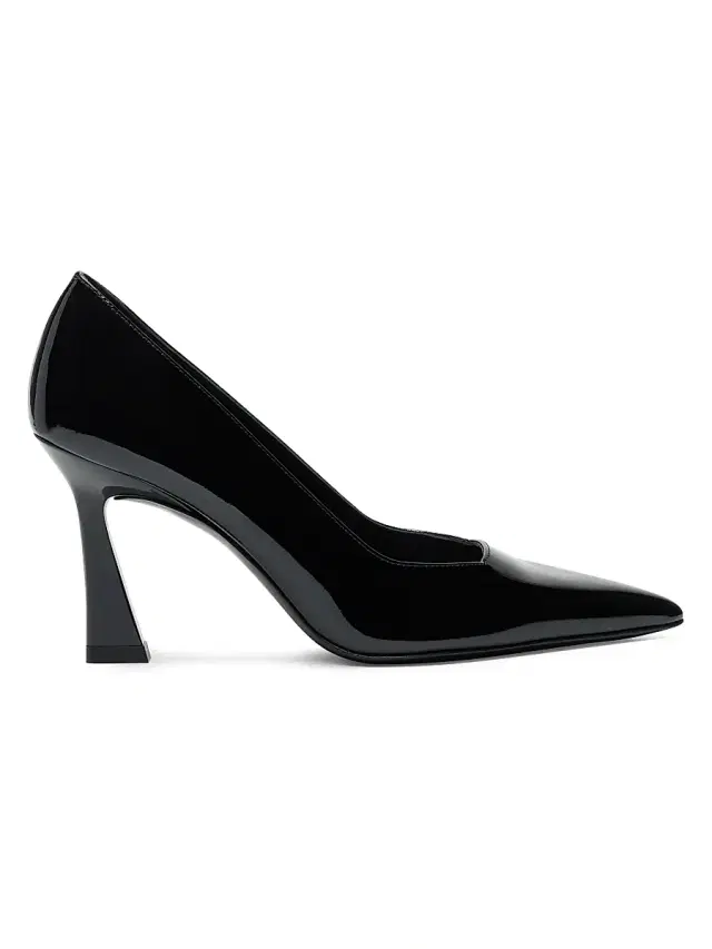 Stuart Weitzman Women's Vinnie 85MM Patent Leather Pumps - Black