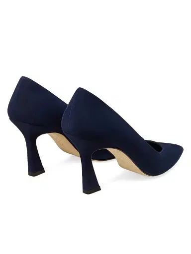 Stuart Weitzman Women's Vinnie 85MM Suede Curved Pumps | Thumbnail 2