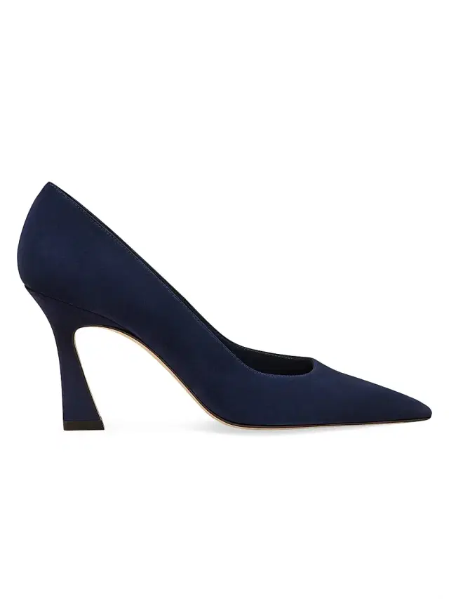 Women's Vinnie 85MM Suede Curved Pumps - Nice Blue