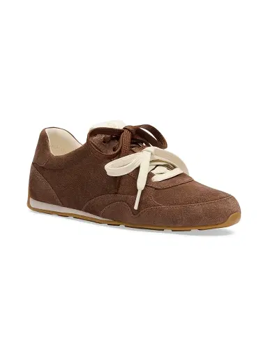Stuart Weitzman Women's Bond Sport Suede Low-Top Sneakers - Cigar - Size 9.5 | Thumbnail 2 Stuart Weitzman Women's Bond Sport Suede Low-Top Sneakers - Cigar - Size 9.5 | Thumbnail 2