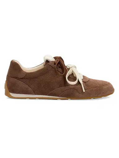 Stuart Weitzman Women's Bond Sport Suede Low-Top Sneakers - Cigar - Size 9.5 | Thumbnail 1 Stuart Weitzman Women's Bond Sport Suede Low-Top Sneakers - Cigar - Size 9.5 | Thumbnail 1