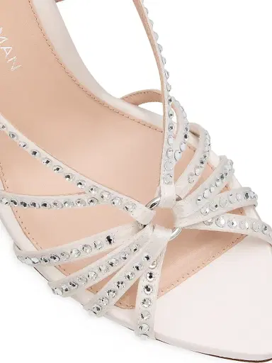 Stuart Weitzman Women's Carlyle 85MM Embellished Slingback Sandals - Cream - Size 9.5 | Thumbnail 5