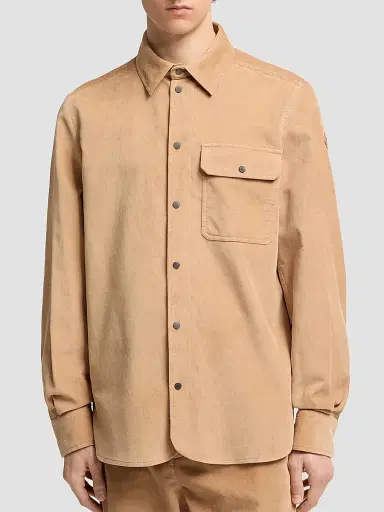 Moncler Men's Shirt in Corduroy - Beige - Size XL | Thumbnail 2