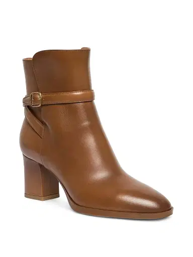 Santoni Women's Andy 65MM Leather Block-Heel Booties - Brown - Size 13 | Thumbnail 2