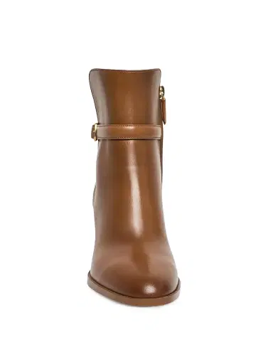 Santoni Women's Andy 65MM Leather Block-Heel Booties - Brown - Size 13 | Thumbnail 3