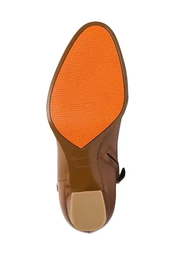 Santoni Women's Andy 65MM Leather Block-Heel Booties - Brown - Size 13 | Thumbnail 6