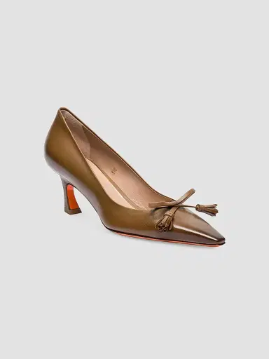 Santoni Women's Adri 55MM Leather Pumps - Light Brown - Size 12 | Thumbnail 2