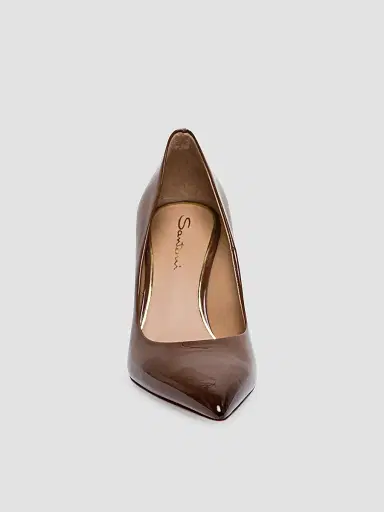 Santoni Women's Sibil 85MM Patent Leather Stiletto Pumps - Brown - Size 12 | Thumbnail 3