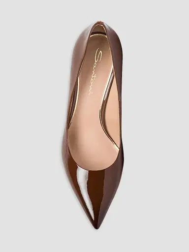 Santoni Women's Sibil 85MM Patent Leather Stiletto Pumps - Brown - Size 12 | Thumbnail 5