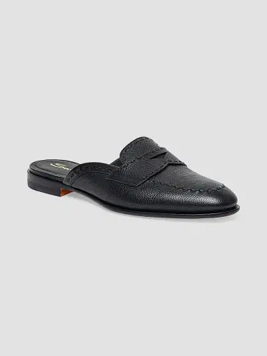 Santoni Women's Marlen Leather Mules - Black - Size 12 | Thumbnail 4 Santoni Women's Marlen Leather Mules - Black - Size 12 | Thumbnail 4