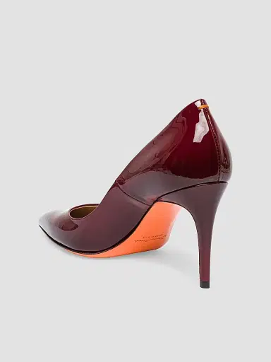 Santoni Women's Sibil 85MM Patent Leather Stiletto Pumps - Red - Size 12 | Thumbnail 2