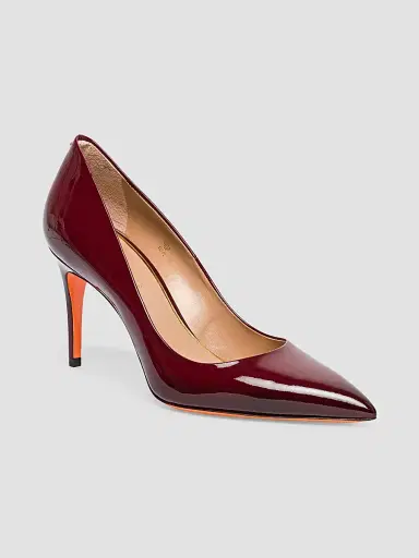Santoni Women's Sibil 85MM Patent Leather Stiletto Pumps - Red - Size 12 | Thumbnail 4