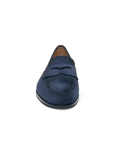Santoni Women's Carla Suede Penny Loafers - Navy Blue - Size 12 | Thumbnail 3 Santoni Women's Carla Suede Penny Loafers - Navy Blue - Size 12 | Thumbnail 3