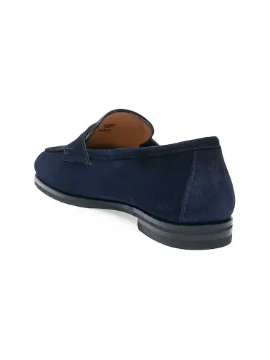 Santoni Women's Carla Suede Penny Loafers - Navy Blue - Size 12 | Thumbnail 4 Santoni Women's Carla Suede Penny Loafers - Navy Blue - Size 12 | Thumbnail 4