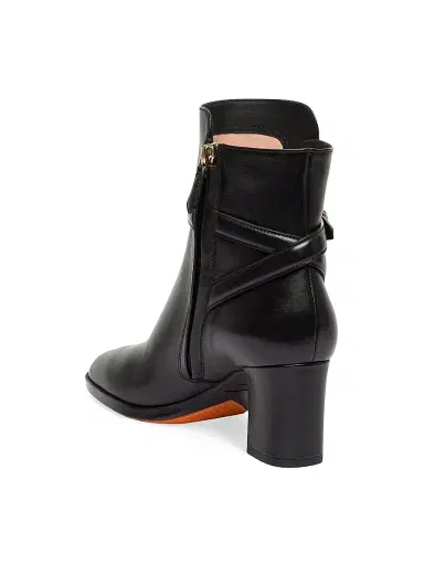 Santoni Women's Andy 65MM Leather Block-Heel Booties - Black - Size 12 | Thumbnail 4 Santoni Women's Andy 65MM Leather Block-Heel Booties - Black - Size 12 | Thumbnail 4
