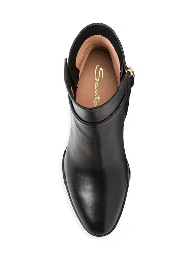 Santoni Women's Andy 65MM Leather Block-Heel Booties - Black - Size 12 | Thumbnail 5 Santoni Women's Andy 65MM Leather Block-Heel Booties - Black - Size 12 | Thumbnail 5