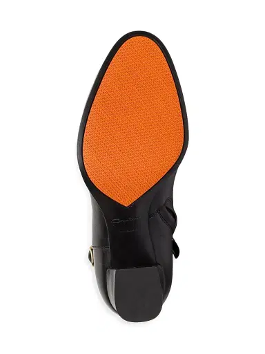 Santoni Women's Andy 65MM Leather Block-Heel Booties - Black - Size 12 | Thumbnail 6 Santoni Women's Andy 65MM Leather Block-Heel Booties - Black - Size 12 | Thumbnail 6
