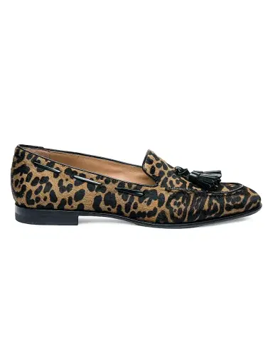 Santoni Women's Andrea Leopard-Print Calf Hair Loafers - Leopard - Size 12 | Thumbnail 1