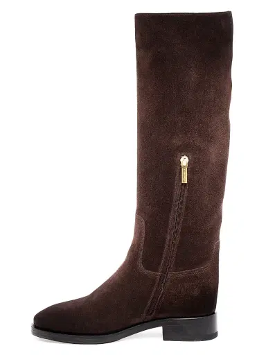 Santoni Women's Suede Buckle Equestrian Boots - Dark Brown - Size 12 | Thumbnail 5 Santoni Women's Suede Buckle Equestrian Boots - Dark Brown - Size 12 | Thumbnail 5