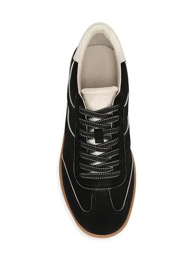 Vince Women's Oasis Edge Paint Suede Low-Top Sneakers - Black - Size 11 | Thumbnail 4