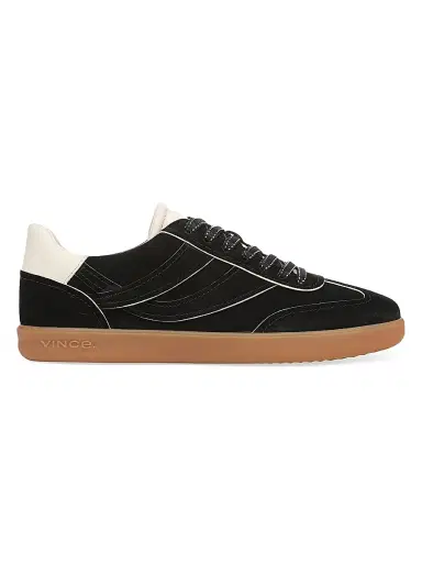 Vince Women's Oasis Edge Paint Suede Low-Top Sneakers - Black - Size 11 | Thumbnail 1