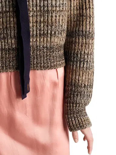 Prada Women's Wool and Cashmere Crew-Neck Sweater - Brown | Thumbnail 6 Prada Women's Wool and Cashmere Crew-Neck Sweater - Brown | Thumbnail 6