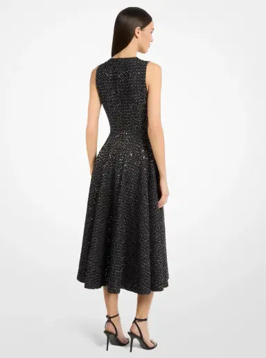 Michael Kors Collection Sequined Denim Tweed Dress | Thumbnail 2