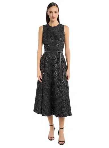 Michael Kors Collection Sequined Denim Tweed Dress | Thumbnail 1