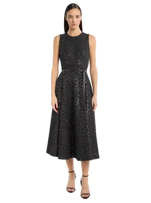 Michael Kors Collection Sequined Denim Tweed Dress